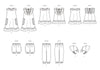 B6951 Butterick 6951 Toddler Dress, Top, shorts, pants, kerchief, Uncut Sewing Pattern, sizes 1/2, 1, 2, 3, 4