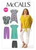 M6971 McCalls 6971 Dolman Top Tunic Dress Shorts & Pants Uncut Sewing Pattern sizes 26W 28W 30W 32W
