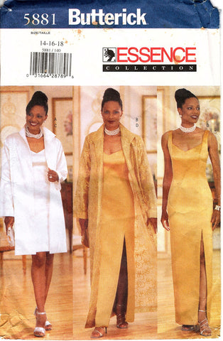 B5881 Vintage Butterick 5881 Duster & Dress Sewing Pattern Size 14-18