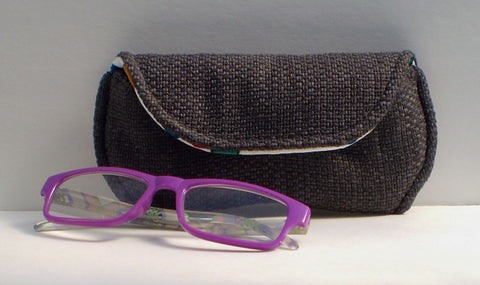 Small Eyeglasses Case for Reading Glasses in Steel Gray