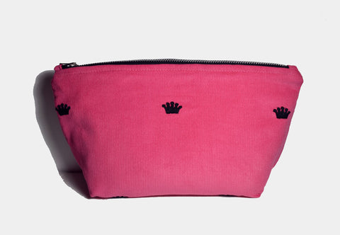 Crowns in Pink Cosmetic Bag