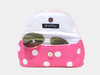 Polka Dot Medium Sunglass Case in Hot Pink