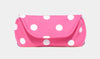 Polka Dot Medium Sunglass Case in Hot Pink
