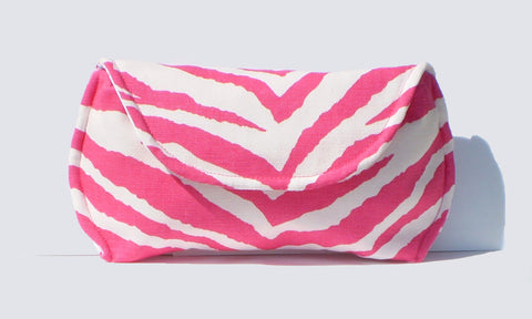 Large Pink Zebra Sunglass Case for Extra Large Sunglasses