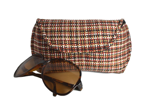 Large Sunglass Case for Extra Large Sunglasses in Red Plaid