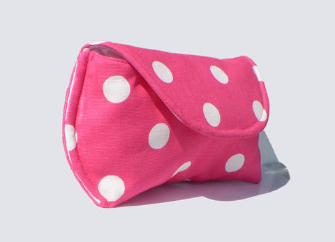 Large Polka Dot Sunglass Case for Extra Large Sunglasses in Hot Pink