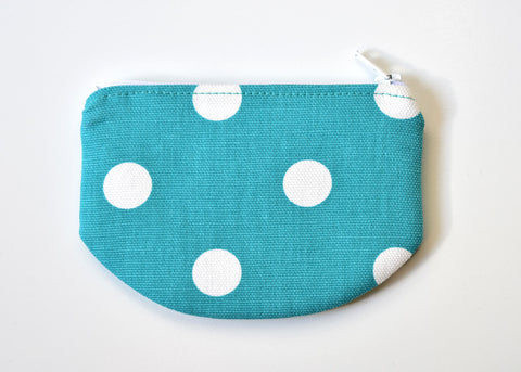 Turquoise Polka Dot Coin Purse