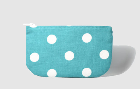 Polka Dot Small Cosmetic Case in Turquoise