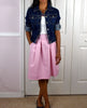 Spring Pink Pleated A-line Skirt