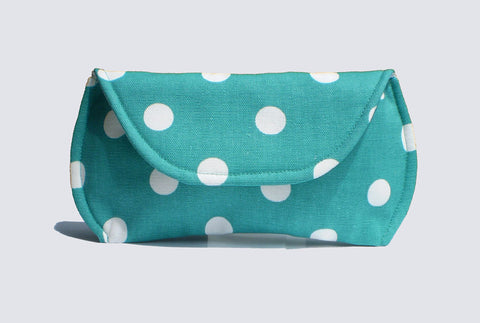 Polka Dot Sunglasses Case in Turquoise