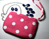 Small Wristlet in Pink Polka Dot